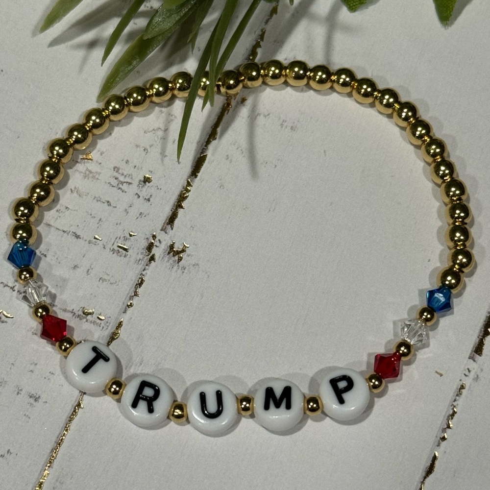 14K Gold/Silver Plated Trump Bracelet